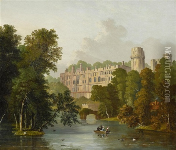 A View Of Warwick Castle Oil Painting - William Westall