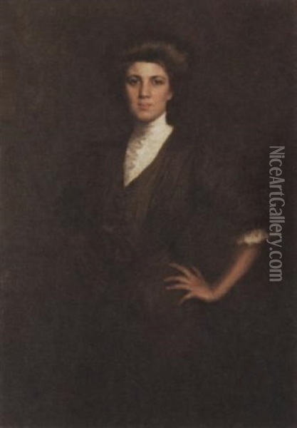 A Portrait Of Medemoiselle H. Oil Painting - Cecilia E. Smith Wentworth