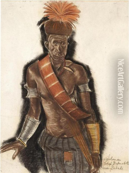 Chief Bafouatete From The Babali Tribe Oil Painting - Alexander Evgenievich Yakovlev
