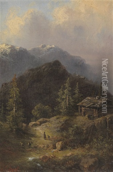 Im Hochgebirge Oil Painting - Albert Ludwig Trippel
