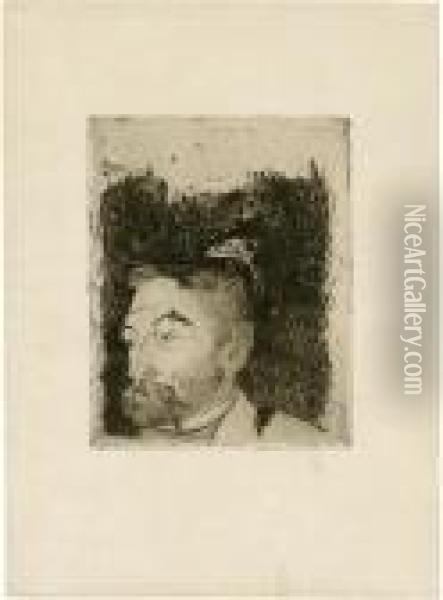 Portrait De Stephane Mallarme Oil Painting - Paul Gauguin