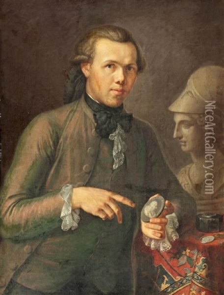 Dreiviertelportrait Eines Medaillensammlers Oil Painting - Wenceslaus (Wenzel) Peter
