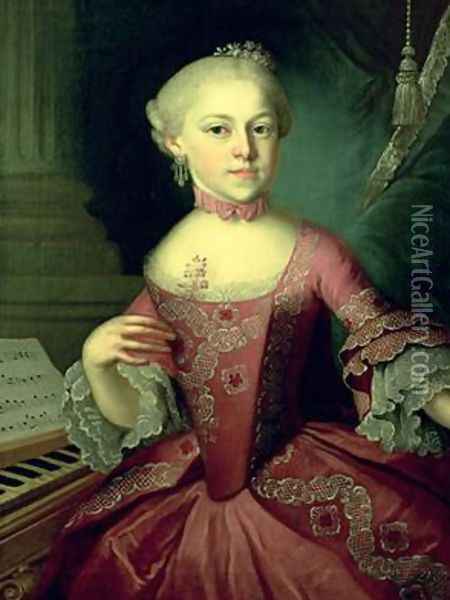 Maria-Anna Mozart called Nannerl 1751-1829 Oil Painting - Peter Anton Lorenzoni