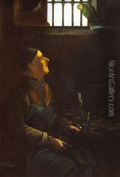 El Zapatero Oil Painting - Ernesto Laroche