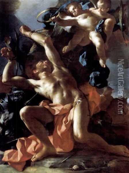 Martirio Di San Sebastiano Oil Painting - Jacopo Cestaro