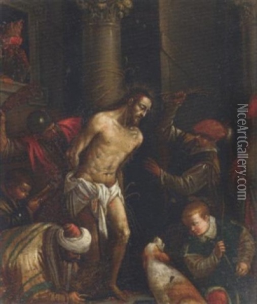 The Scourging Of Christ Oil Painting - Jacopo dal Ponte Bassano
