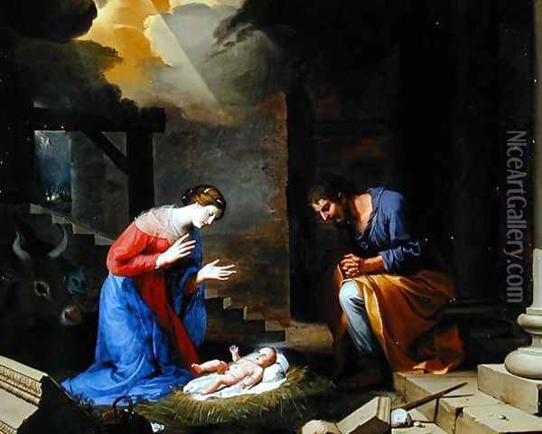 The Nativity, 1639 Oil Painting - Jacques Stella