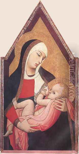 Nursing Madonna 1320-30 Oil Painting - Ambrogio Lorenzetti