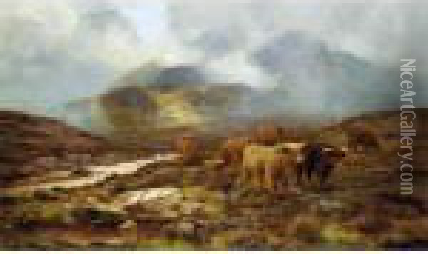 Over The Moorland, Sligachan, Isle Of Skye Oil Painting - Louis Bosworth Hurt