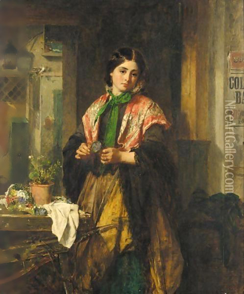 A Flower From Paddy's Land Oil Painting - Thomas Faed