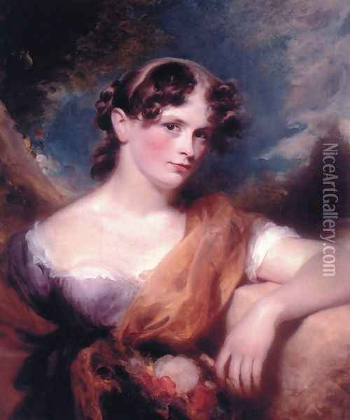 Portrait of Miss Carolline Hopwood Oil Painting - George Henry Harlow