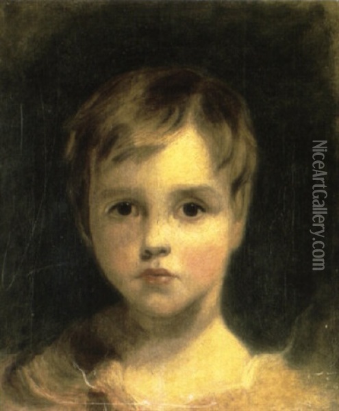 Head Study Of A Young Boy Oil Painting - Nathaniel Hone the Elder