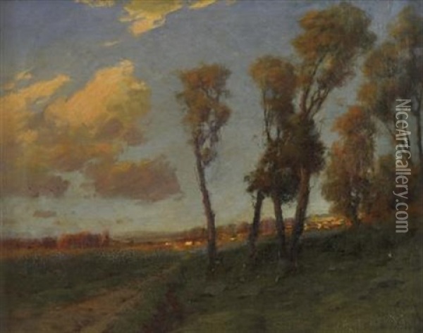 Setting Sun Oil Painting - Charles P. Appel