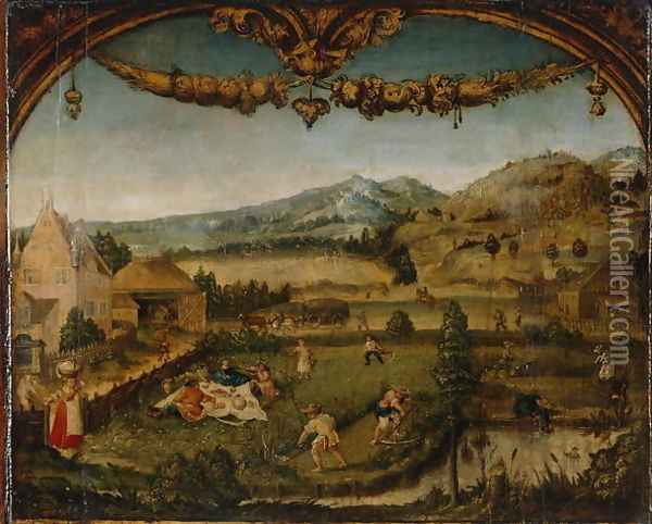 The Month of June, c.1525-26 Oil Painting - Hans Wertinger