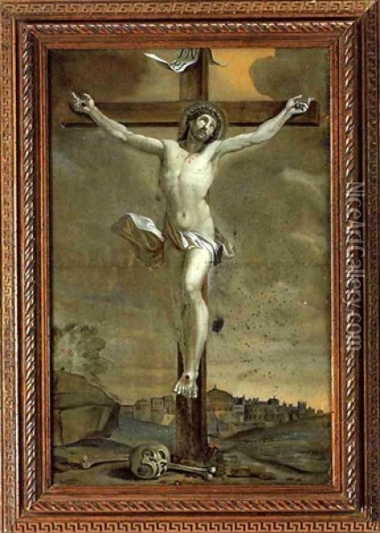 Christus Am Kreuz Oil Painting - Franz Thaddaeus Menteler the Elder