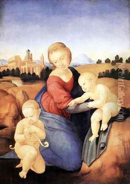 Madonna and Child with the Infant St John Oil Painting - Raphael
