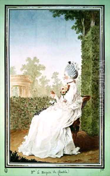 Agnes Therese Mazade dArgeville Marquise de Chauvelin Oil Painting - Louis Carrogis Carmontelle
