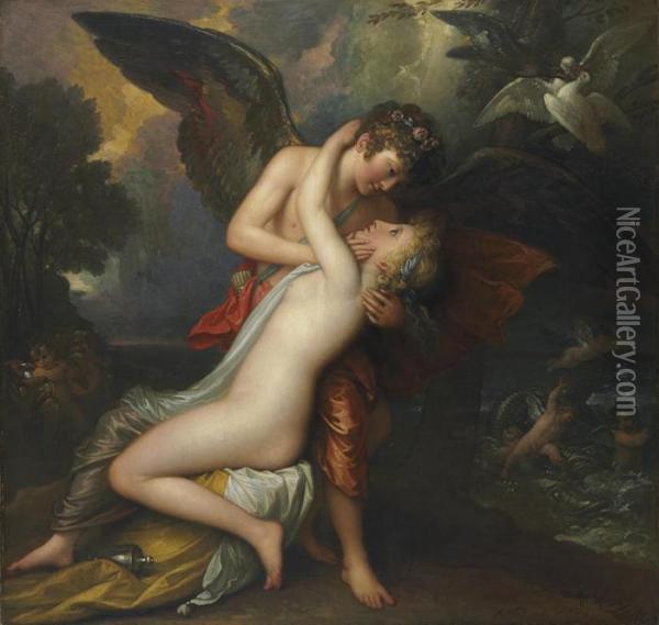 Cupid And Psyche Oil Painting - Benjamin West