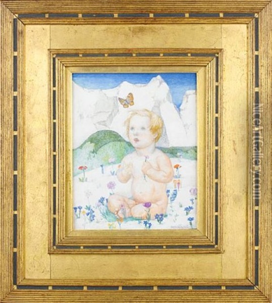 Bambino Del Neve (snow Baby) Oil Painting - Edward Reginald Frampton