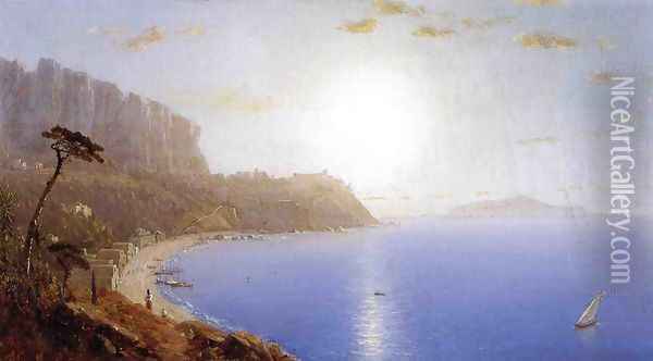 La Marina Grande, Capri Oil Painting - Sanford Robinson Gifford