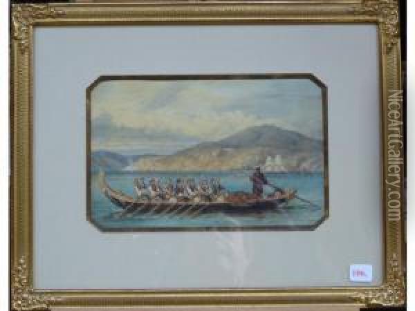  Promenade En Barque  Oil Painting - Henry-Eugene Delacroix