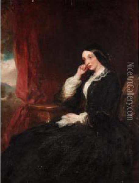 Portrait Of A Lady Oil Painting - George Smith