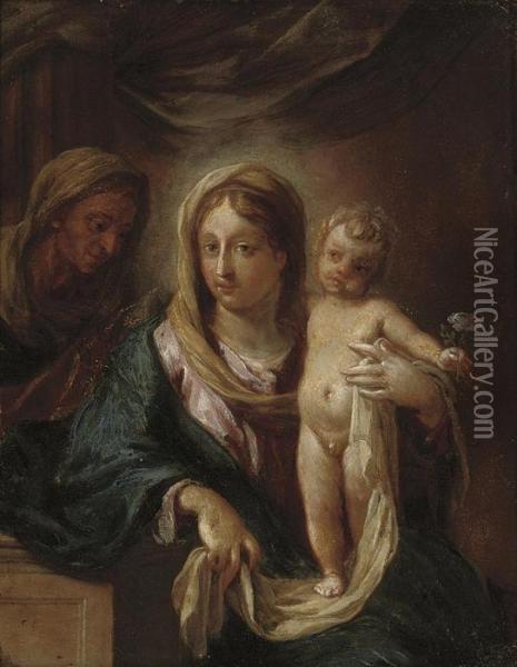 The Madonna And Child With Saint Elizabeth Oil Painting - Carlo Maratta or Maratti