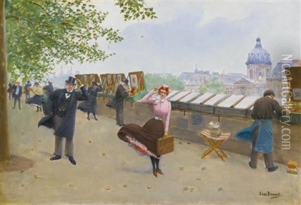 Le Long De La Seine Oil Painting - Jean Beraud
