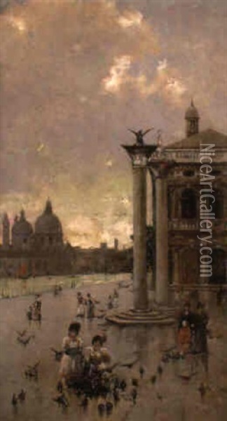 Plaza De San Marcos, Venecia Oil Painting - Antonio Maria de Reyna Manescau