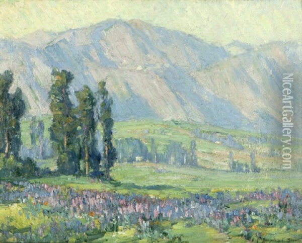 Mount Lowe And Lupines Oil Painting - Benjamin Chambers Brown