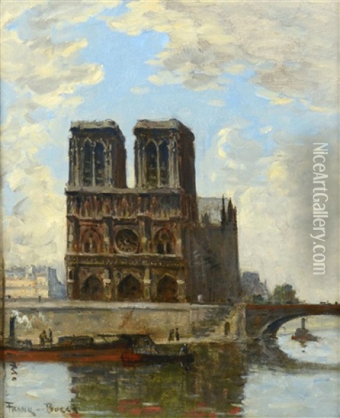 Notre-dame Vue Des Quais De La Seine Oil Painting - Frank Myers Boggs