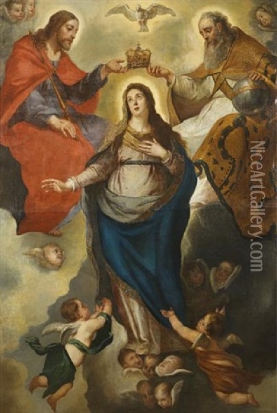 The Coronation Of The Virgin Oil Painting - Caspar de Crayer