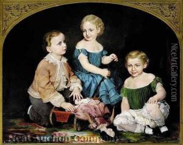Romeynpierson's Children Oil Painting - Lilly Martin Spencer