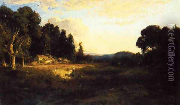 Early Morning on the Farm Oil Painting - William Keith