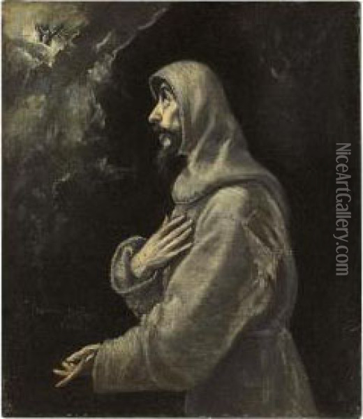 The Ecstasy Of Saint Francis Oil Painting - El Greco (Domenikos Theotokopoulos)