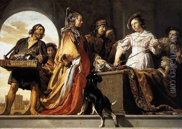 The Discovery of Achilles among the Daughters of Lycomedes 1664 Oil Painting - Jan De Bray