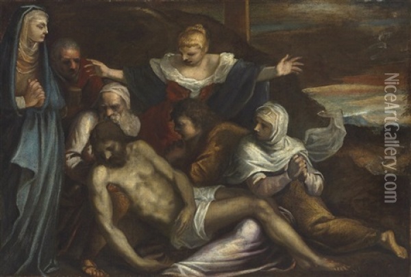 The Deposition Oil Painting - Jacopo Palma il Giovane