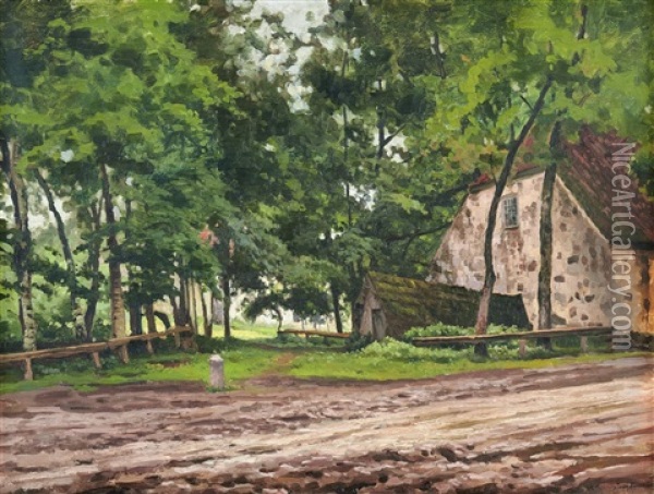 By The Mill Oil Painting - Iosif Evstafevich Krachkovsky