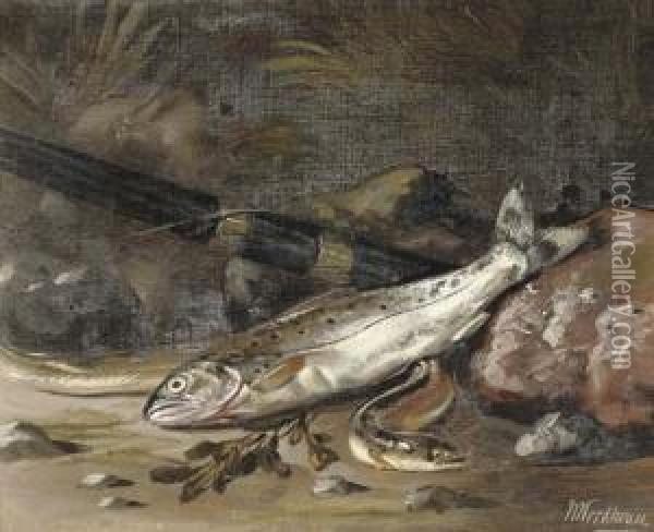 An Evening's Catch Oil Painting - Reginald T. Jones