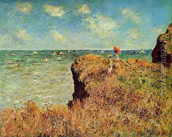 The Cliff Walk Pourville Oil Painting - Claude Oscar Monet