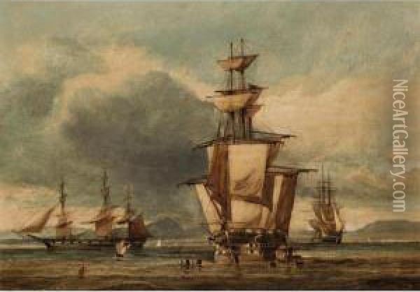The Battle Squadron In The Leith Rows Oil Painting - J. W. Mckie
