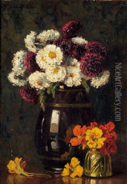 Fleurs Dans Un Vase Oil Painting - Paul Bellanger-Adhemar