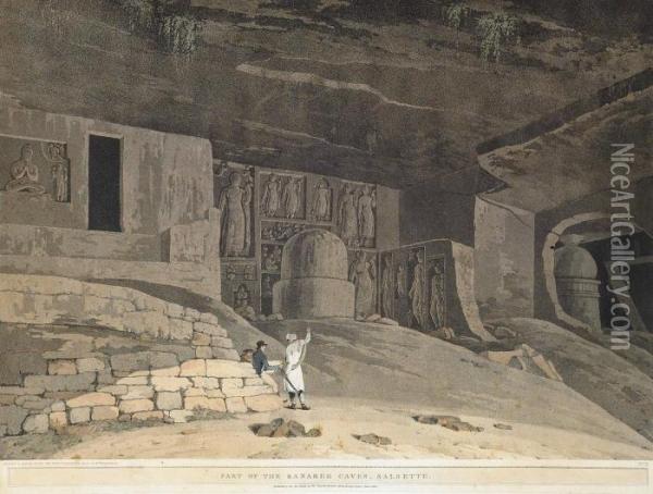 The Entrance To The Elephanta Cave Oil Painting - Daniell Thomas & William