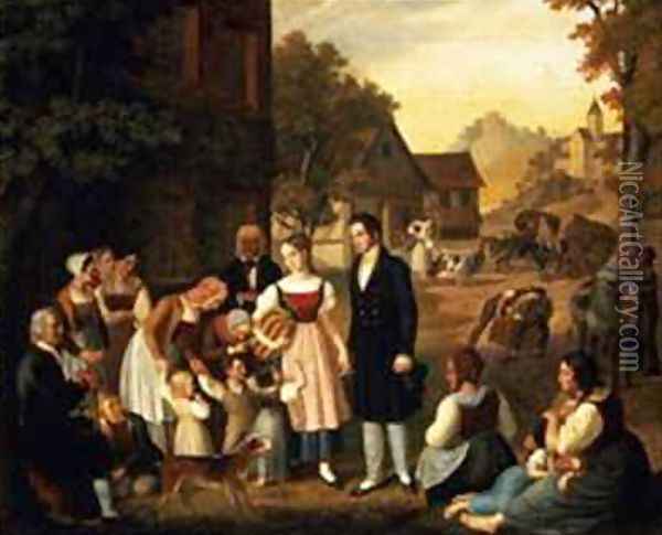 Dorotheas Farewell from Goethes Hermann and Dorothea Oil Painting - Heinrich Maria von Hess