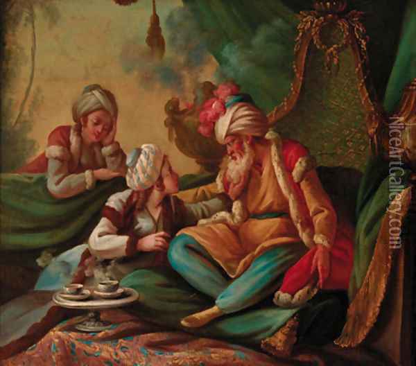 A sultan and two maidens Oil Painting - Jean Baptiste Leprince
