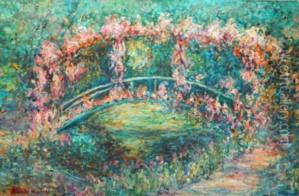 Le Pont Japonais A Giverny Oil Painting - Blanche Hoschede-Monet