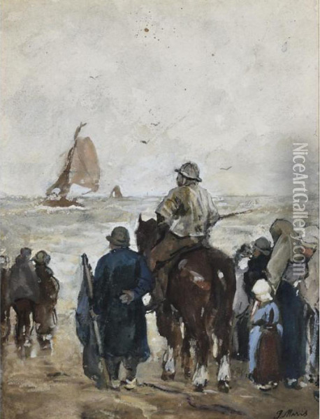 Return Of The Fishing Boat Oil Painting - Jacob Henricus Maris