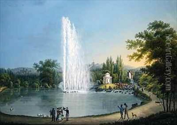 The Great Fountain Oil Painting - Johann Heinrich Bleuler