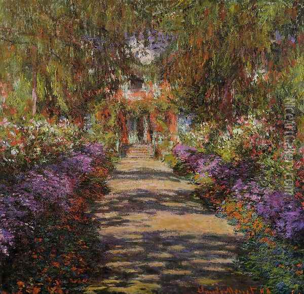 Pathway In Monets Garden At Giverny Oil Painting - Claude Oscar Monet