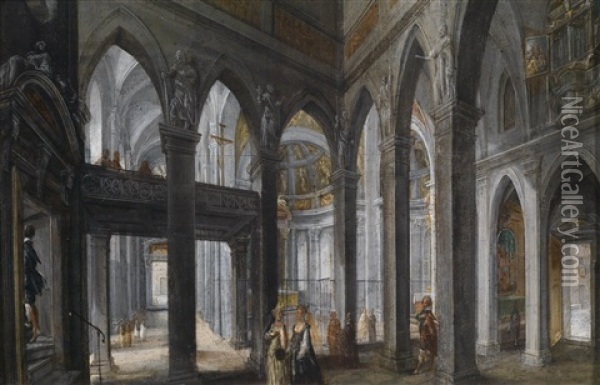 Phantastisches Kircheninterieur Oil Painting - Paul Juvenel the Elder